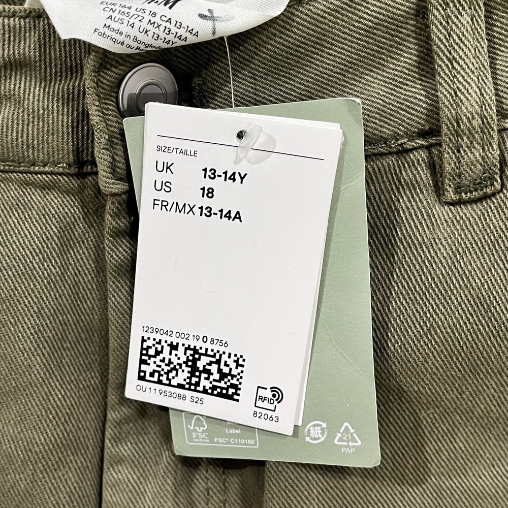 H&M Khaki Cargo‎ Pants Women's 29x29 Green NWT Utility Military Y2K Skater - Picture 6 of 11